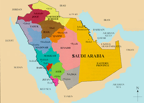 Map Saudi Arabia