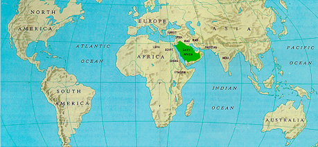 Saudi Arabia Area and Location